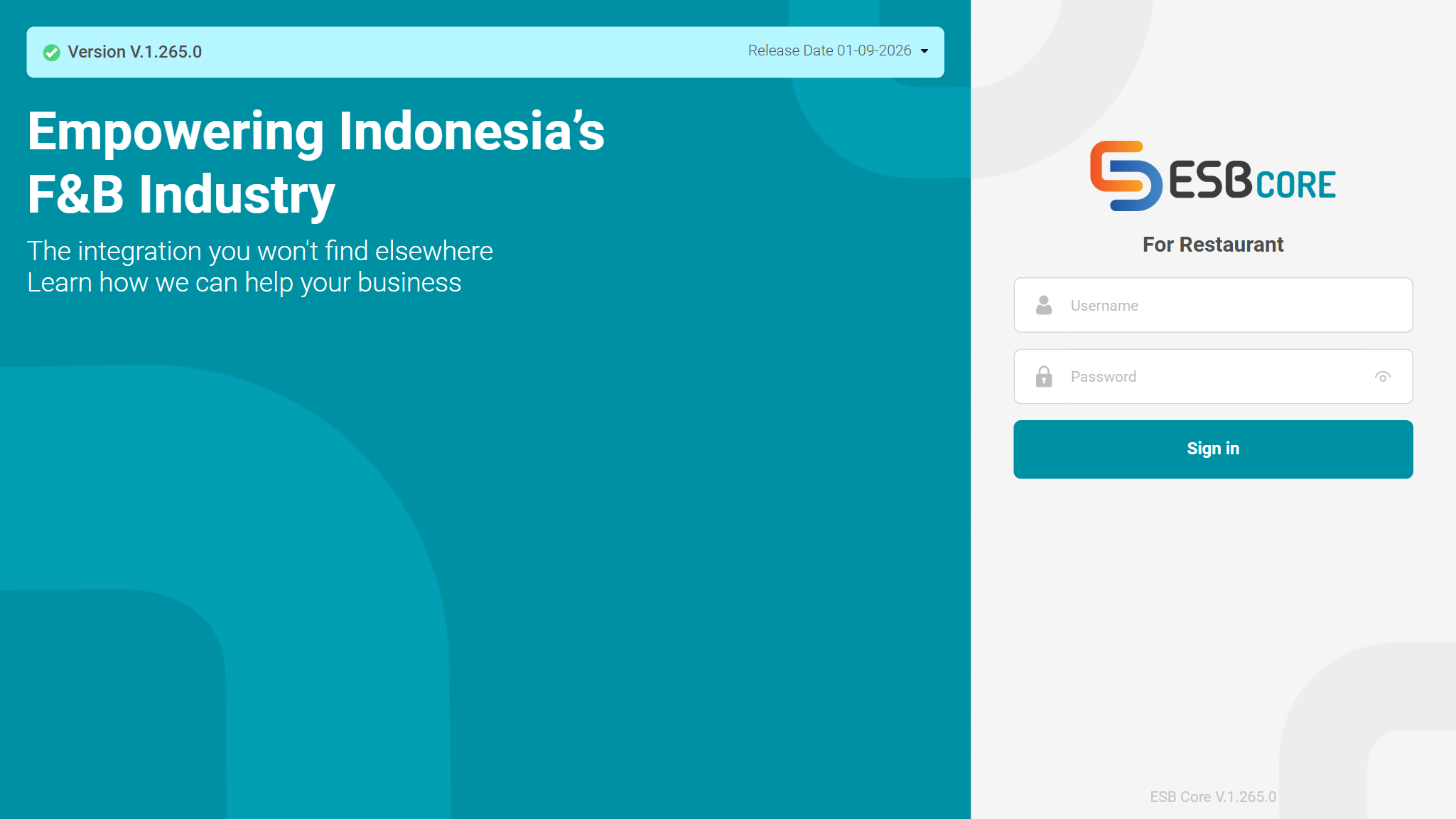 Portal Login Resmi ESB Core & ESB Loop Lite