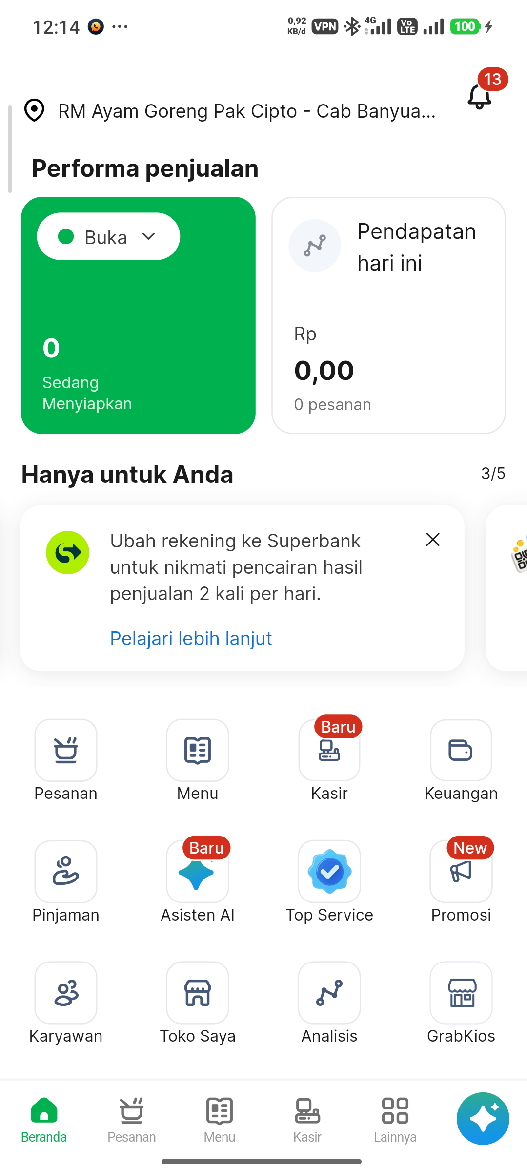 Beranda Live GrabMerchant
