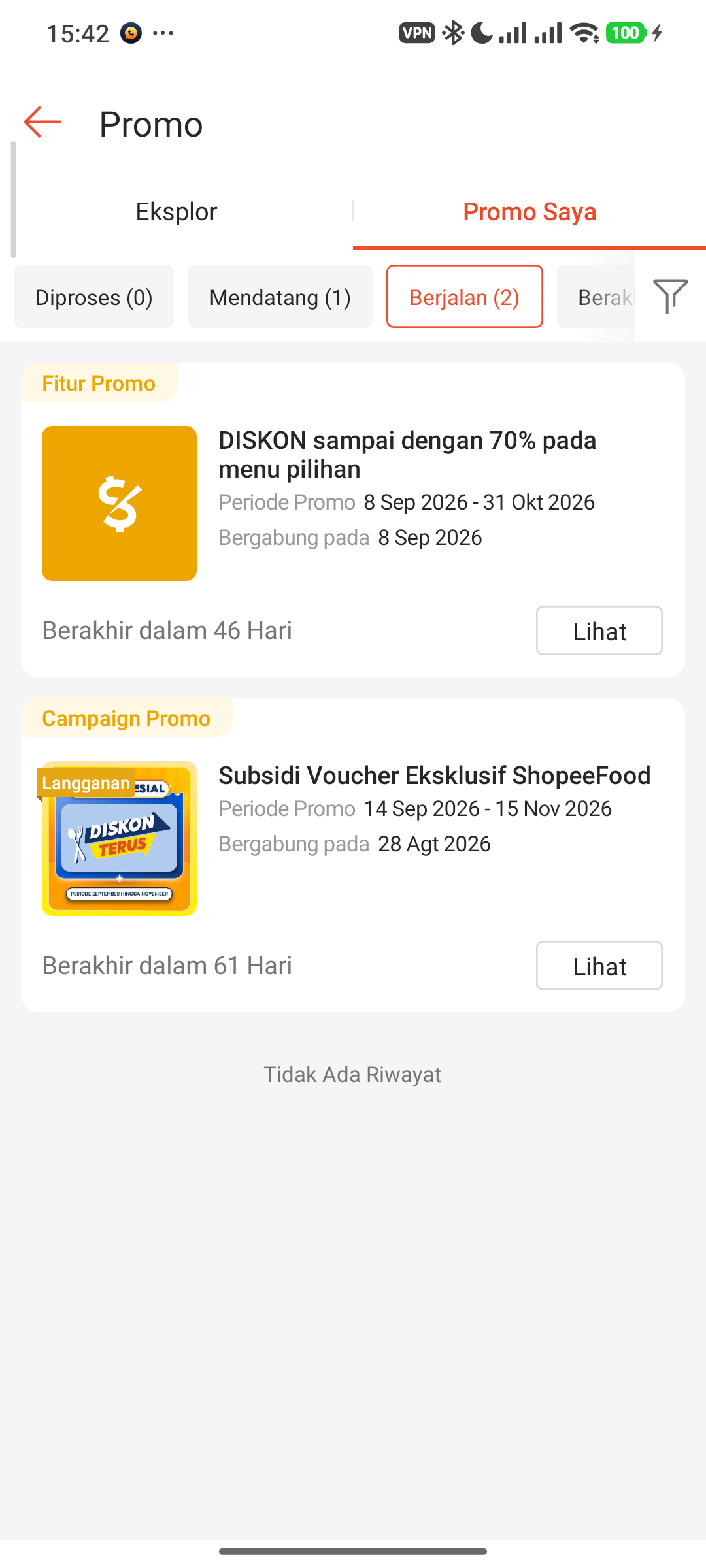 Promo Saya Aktif ShopeeFood