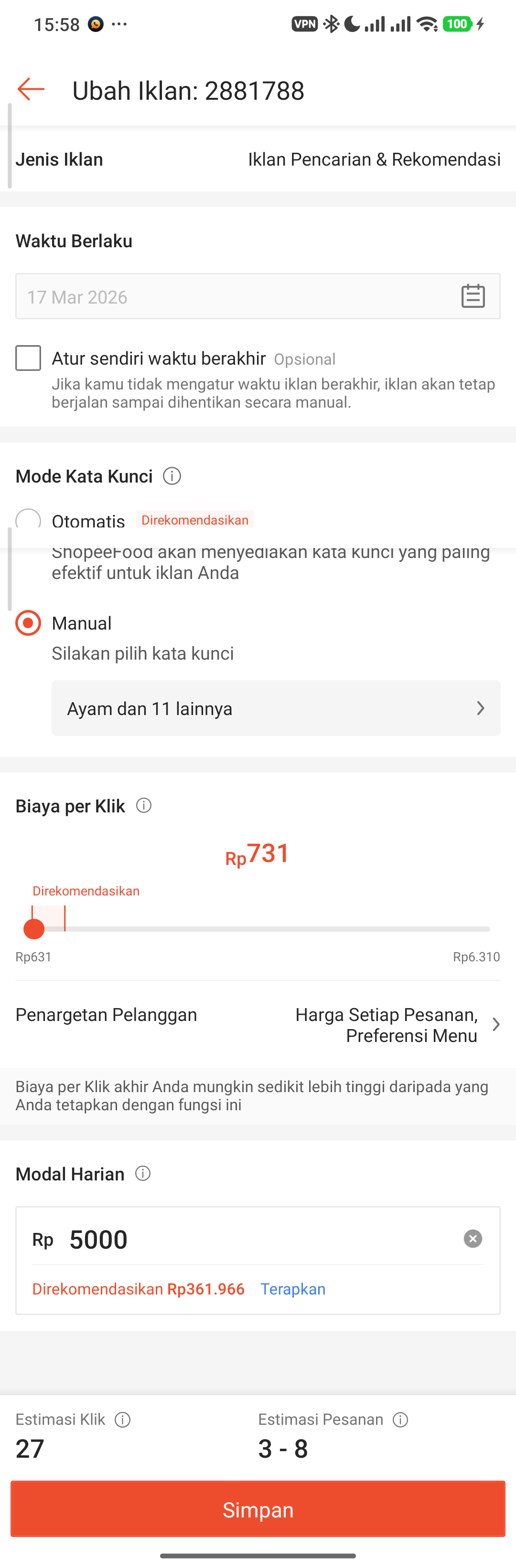 Setup Konfigurasi Iklan