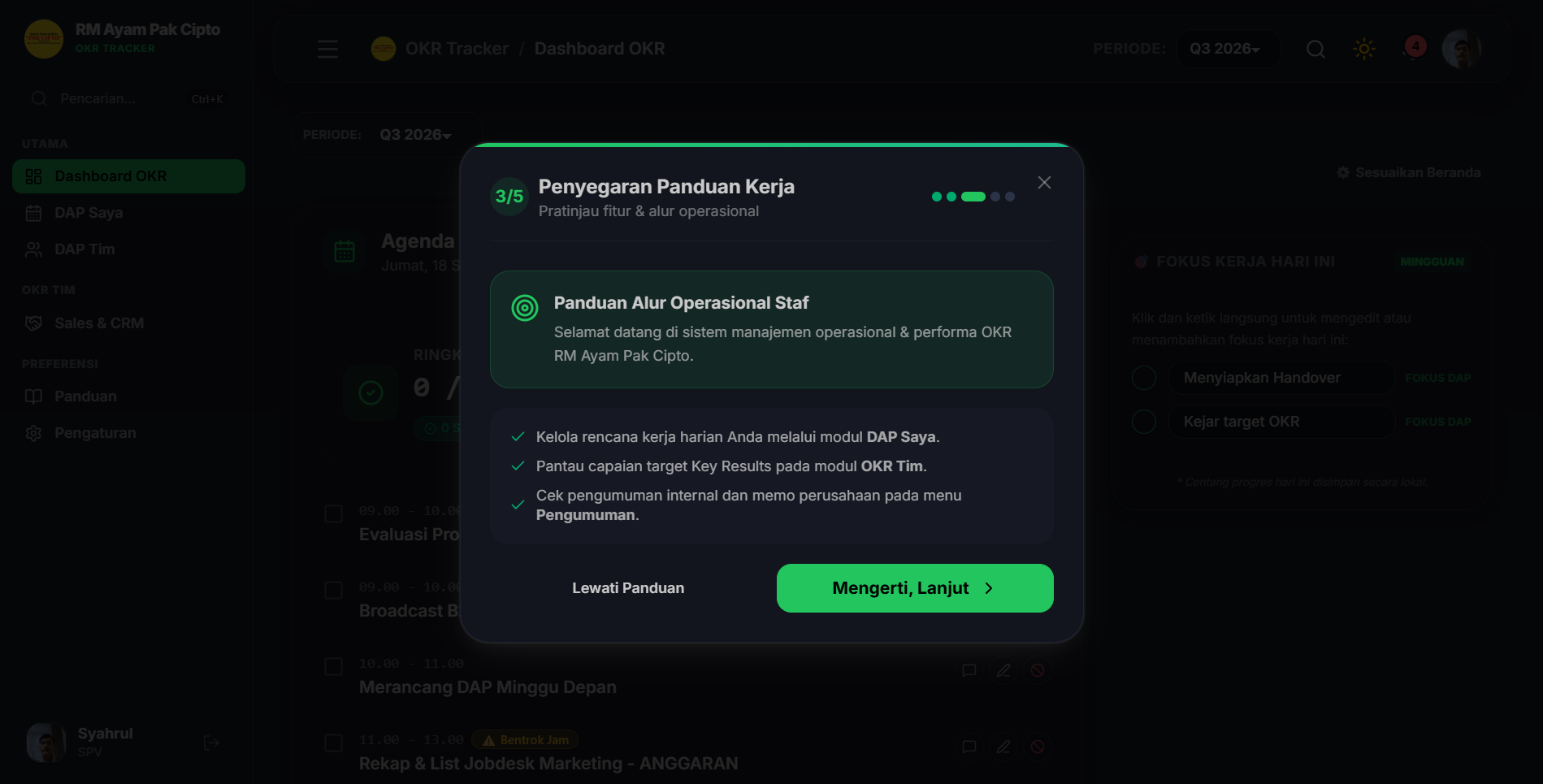 Portal Login OKR & DAP