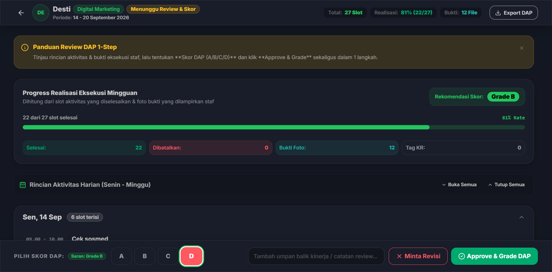 Antarmuka 1-Step Approval SPV