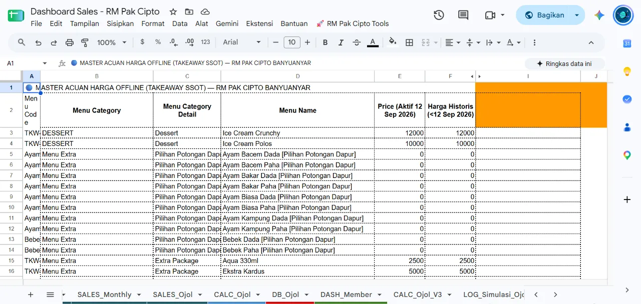 Sheet CALC_Ojol_V2 Google Sheets