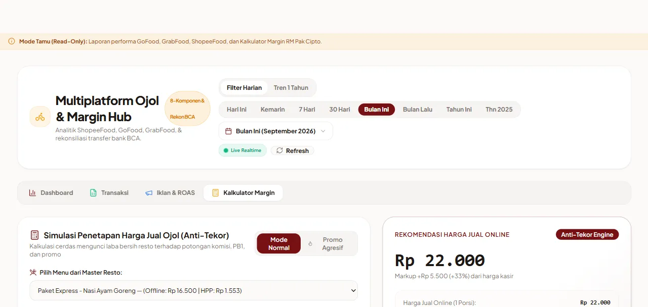Simulasi Mode Flash Sale dan Safe Margin